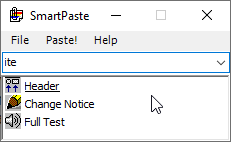 SmartPaste Main Window